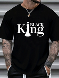 Men's Regular Fit Letter Print Jersey Round Neck Tee, Casual Short Sleeve Crew Neck T-shirt for Summer, Men's Top for Daily Wear