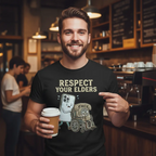 Respect Your Elders" Tech T-Shirt - Modern Smartphone & Retro Rotary Phone Design - Unique Gadget Evolution Humor Tee - Soft Cotton Graphic Shirt for Techies & Geeks