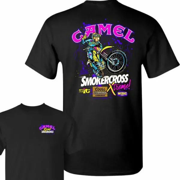 SmokerCross Xtreme Neon Motocross Graphic Tee, Retro 90s Dirt Bike Motorcycle Racing Shirt, Streetwear for Men & Perfect Gift Idea