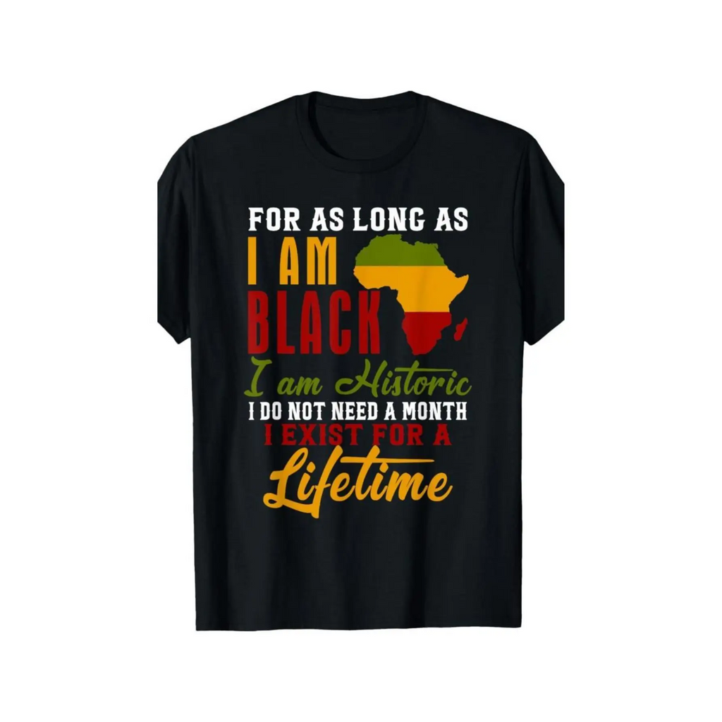 [Black History, T-Shirt] Black History Month Celebrations Bold Graphic Design I Am Black History Men's Cotton T-Shirt | Short Sleeve, Crew Neck, Casual & Comfortable Fit, Plus Sizes